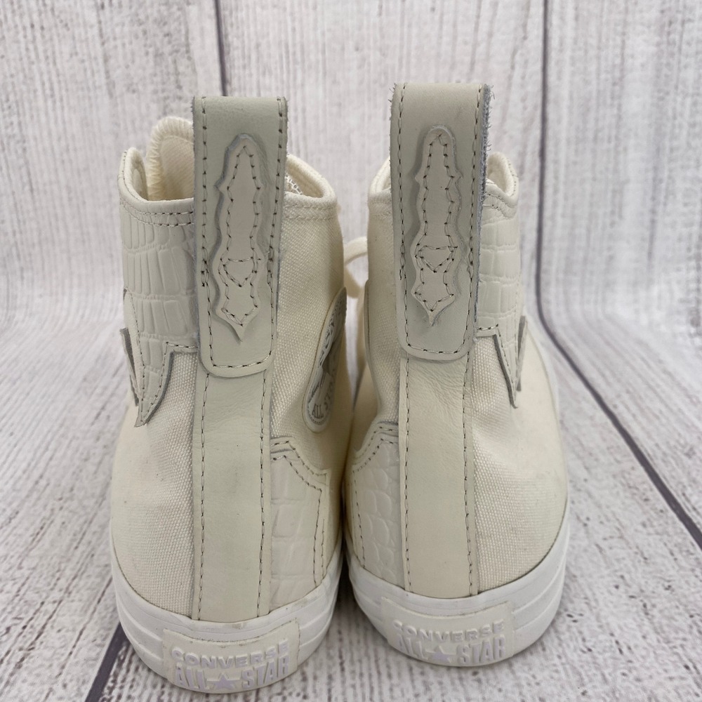 Converse Chuck Taylor All Star Unisex 7M/9W Egret White Heart Croc Western - Picture 11 of 15